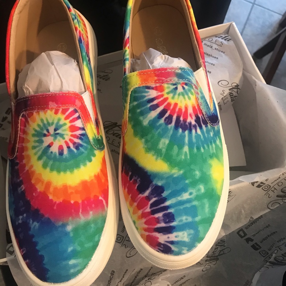 Tie dye slip on sneakers